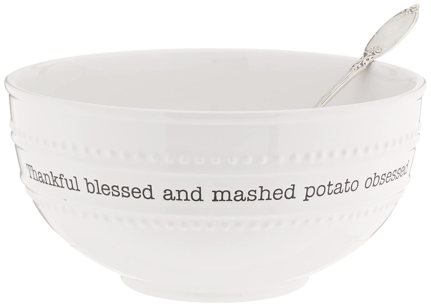 Farmhouse Mashed Potato Serving Bowl and Spoon Set, White