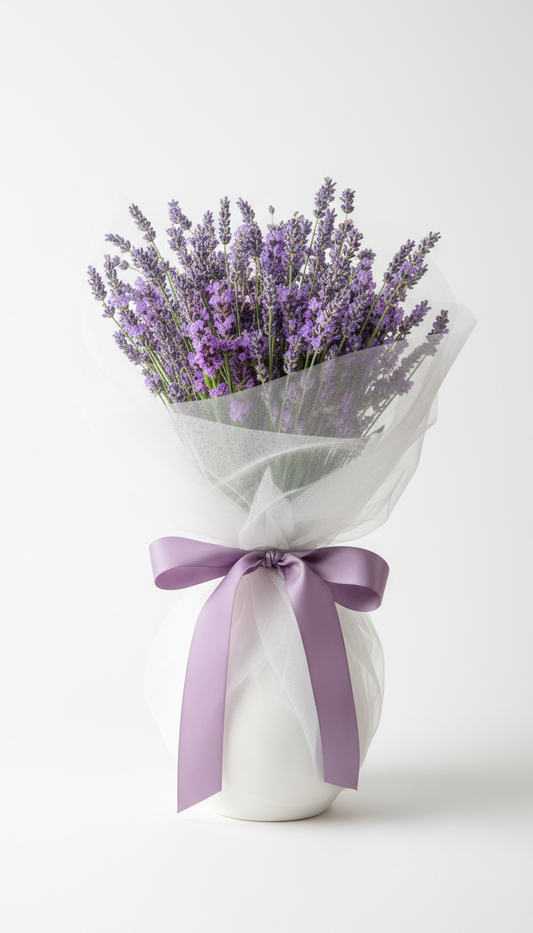 Lavender Veil Wrapped Arrangement