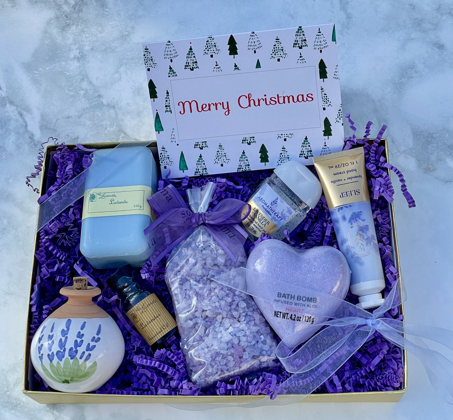Lavender Christmas Spa Box – Joyce Flowers Brentwood CA
