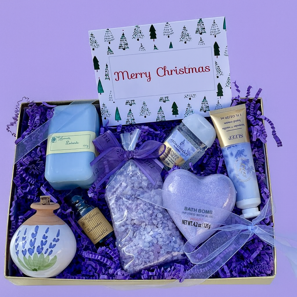 Lavender Christmas Spa Box – Joyce Flowers Brentwood CA
