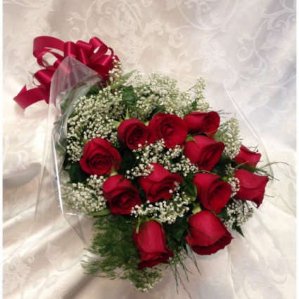 Wrapped Dozen Roses - No vase included