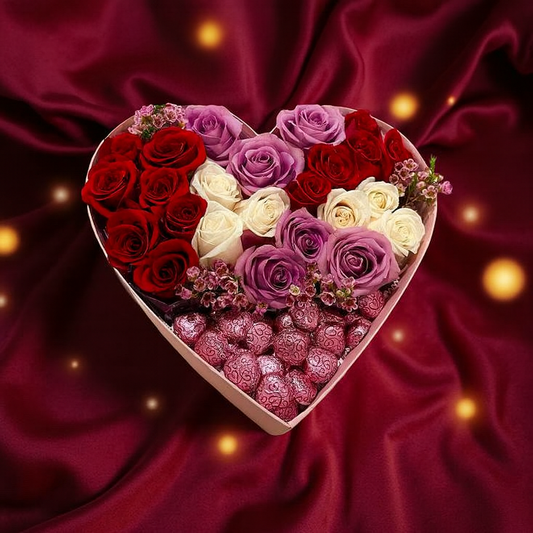Grand Gesture - Valentine's Day Roses & Candy Box