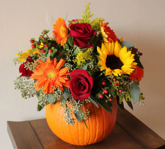 Charming Pumpkin Flower Arrangement
