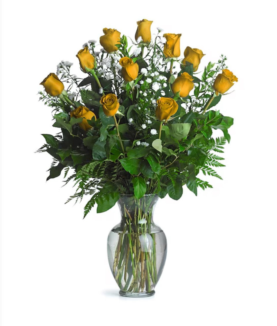 Yellow Long Stem Roses 12, 18, 24