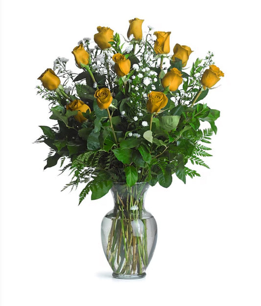 Yellow Long Stem Roses 12, 18, 24